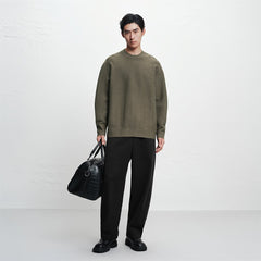 Men's Textured Solid Pullover Sweater