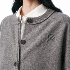 Women's Basic Pure Wool Oversized Knit Cardigan