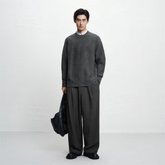 Men's Textured Solid Pullover Sweater