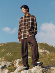 Men's Cotton Shirt with Plaid Print