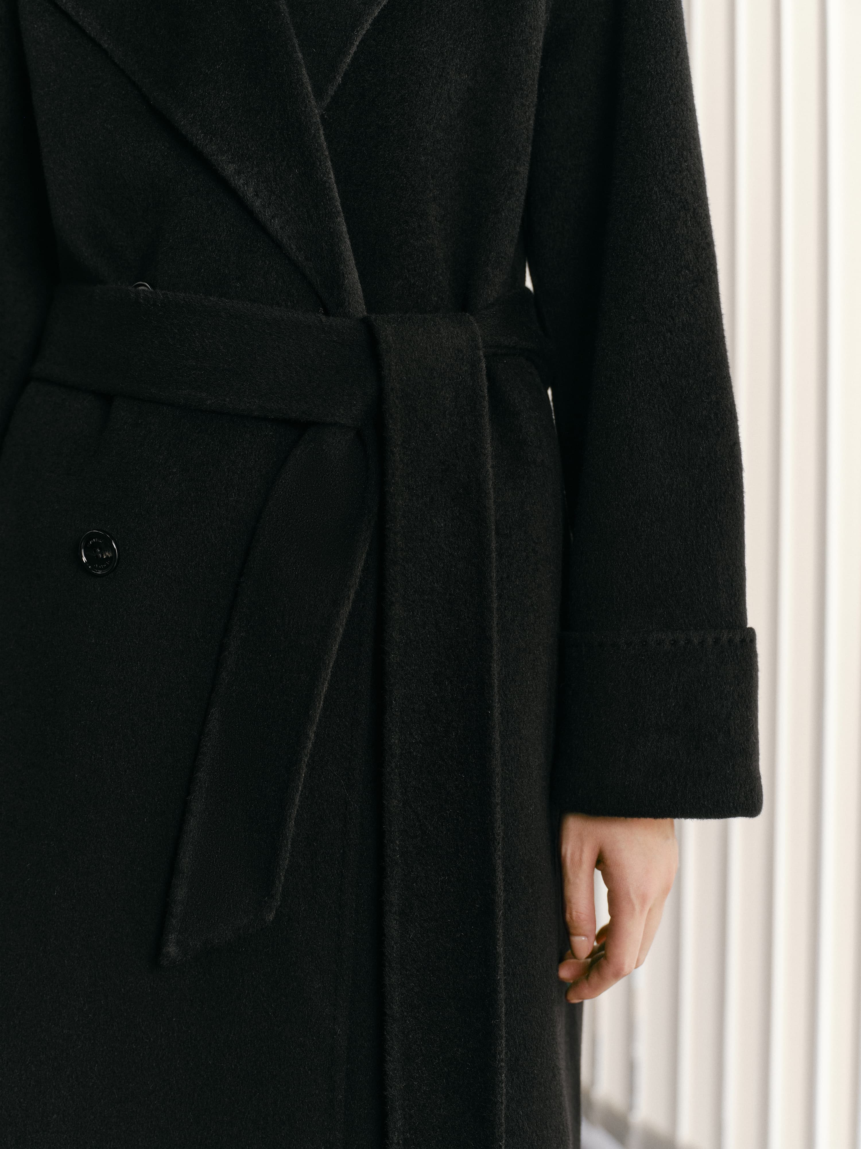 Women's Double-Breasted Belted Wool Coat