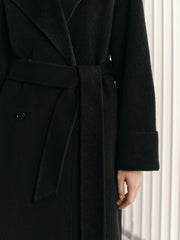 Women's Double-Breasted Belted Wool Coat