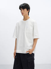 Men's White Utility Pocket Oversized T-Shirt