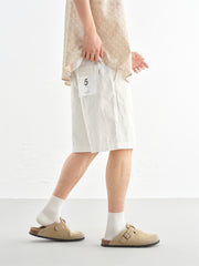 Men's Allover Jacquard Cotton Denim Shorts
