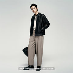Men's Solid Elastic-Waist Straight-Leg Pants