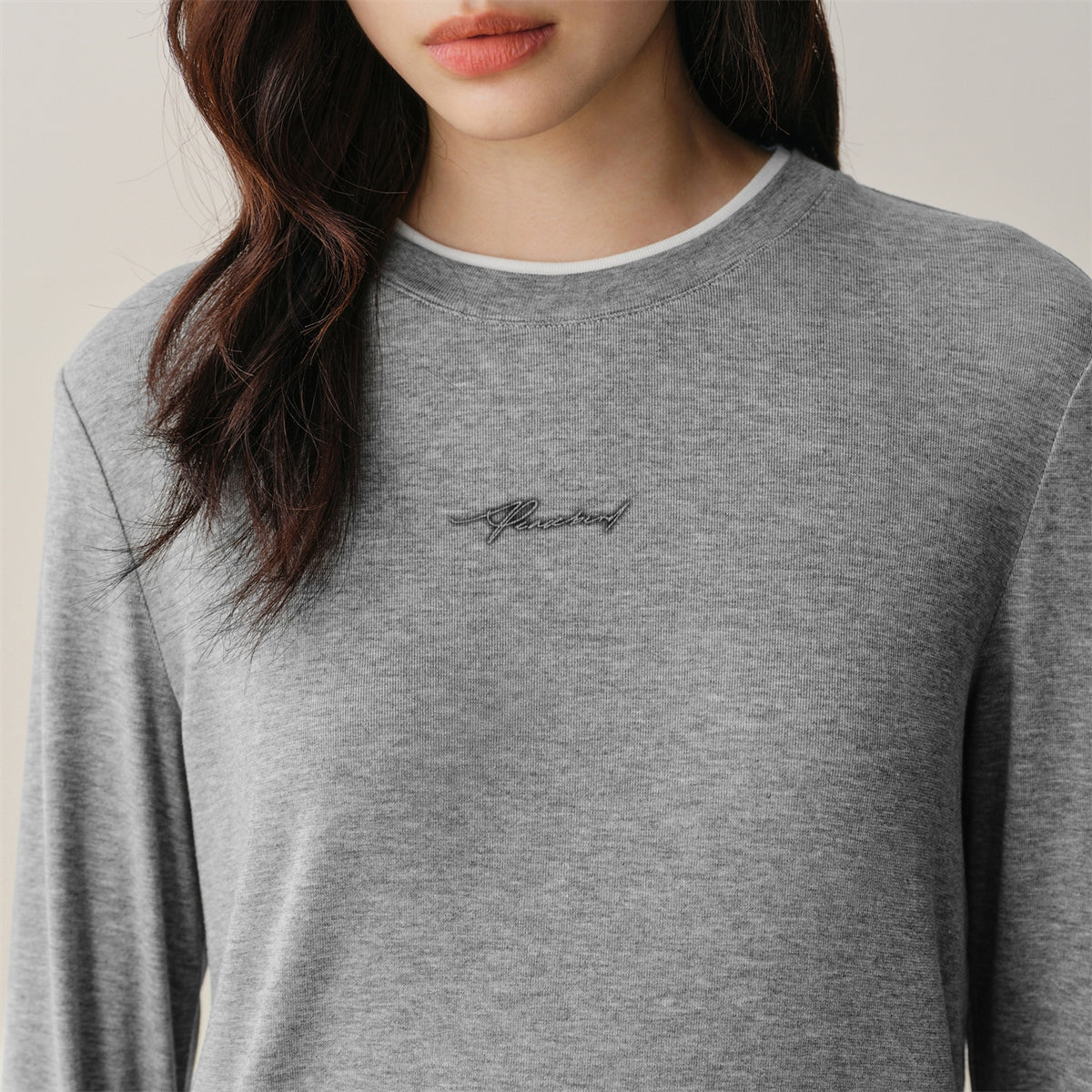 Men's Contrast Layered-Look Long-Sleeve T-Shirt