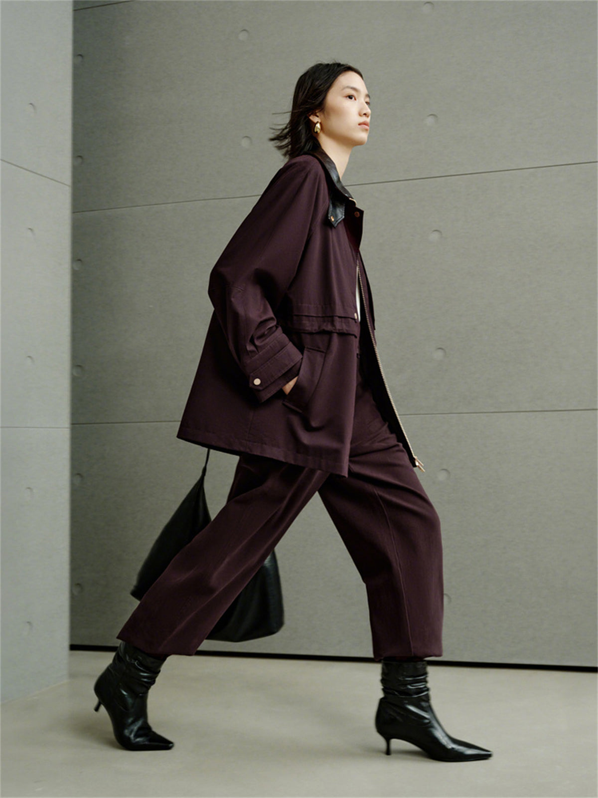 Women's Barn-Style Longline Trench Coat