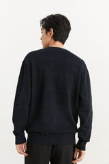 Men's Striped Textured Pullover