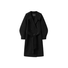 Women's Belted Double Breasted Wool Coat