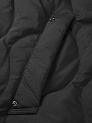 Men's Commuter Plaid-Paneled Black Shirt-Style Down Jacket