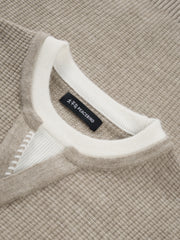 Men's Casual Henley Neck Faux Two-Piece Knit Top