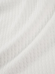 Men's Casual White Wave-Texture Knit Top