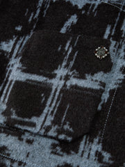 Men's Casual Color-Block Plaid Wool-Blend Overshirt