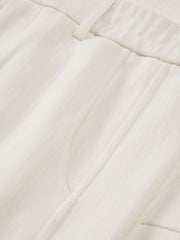 Men's Casual Beige Straight-Leg Pants