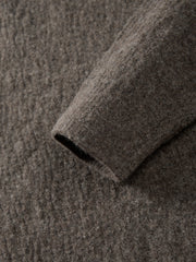 Men's Casual Brown Lapel Wool-Blend Knit Top