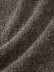 Men's Casual Brown Lapel Wool-Blend Knit Top