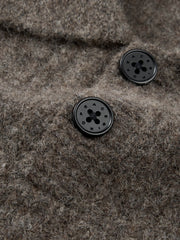Men's Casual Brown Lapel Wool-Blend Knit Top