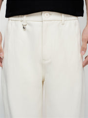 Men's Casual Beige Straight-Leg Pants