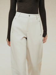 Women's Casual Solid Thermal Curved-Leg Pants