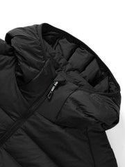 Men's Casual Black Channel-Quilted Down Jacket