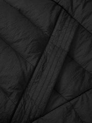 Men's Casual Black Channel-Quilted Down Jacket