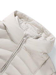 Men's Casual White Channel-Quilted Down Jacket