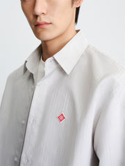 Men's Vertical-Stripe Textured Jacquard Shirt