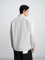 Men's Vertical-Stripe Textured Jacquard Shirt