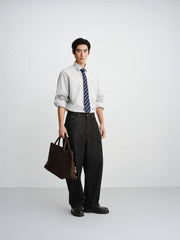 Men's Vertical-Stripe Textured Jacquard Shirt