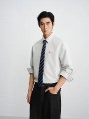 Men's Vertical-Stripe Textured Jacquard Shirt