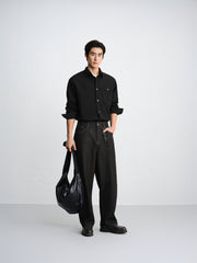 Men's Relaxed 3D Jacquard Textured Shirt