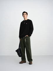 Men's Cable-Knit Henley Sweater