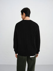 Men's Cable-Knit Henley Sweater