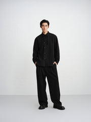 Men's Textured Jacquard Shirt with Frog Buttons
