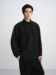 Men's Textured Jacquard Shirt with Frog Buttons