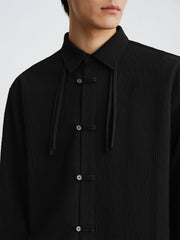 Men's Textured Jacquard Shirt with Frog Buttons