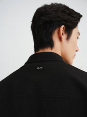 Men's Textured Jacquard Shirt with Frog Buttons