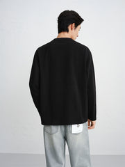 Men's Solid Henley Long-Sleeve T-Shirt