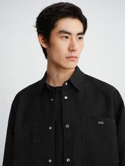 Men's Tonal Textured Jacquard Shirt