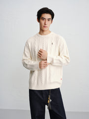 Men's Classic Loose-Fit Cable-Knit Sweater