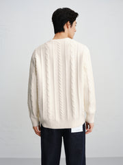 Men's Classic Loose-Fit Cable-Knit Sweater