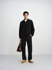 Men's Cable-Textured Half-Zip Sweatshirt