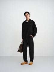 Men's Cable-Textured Half-Zip Sweatshirt