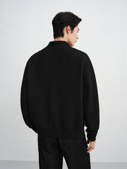 Men's Cable-Textured Half-Zip Sweatshirt