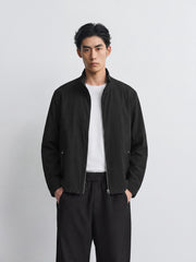 Men's Commuter Black Plaid Textured Jacket