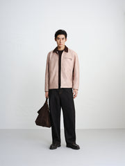 Men's Contrast Textured PU Jacket