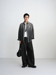 Men's Gradient Jacquard Long-Sleeve Shirt