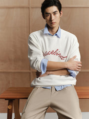 Men's Contrast Embroidered Jacquard Sweatshirt