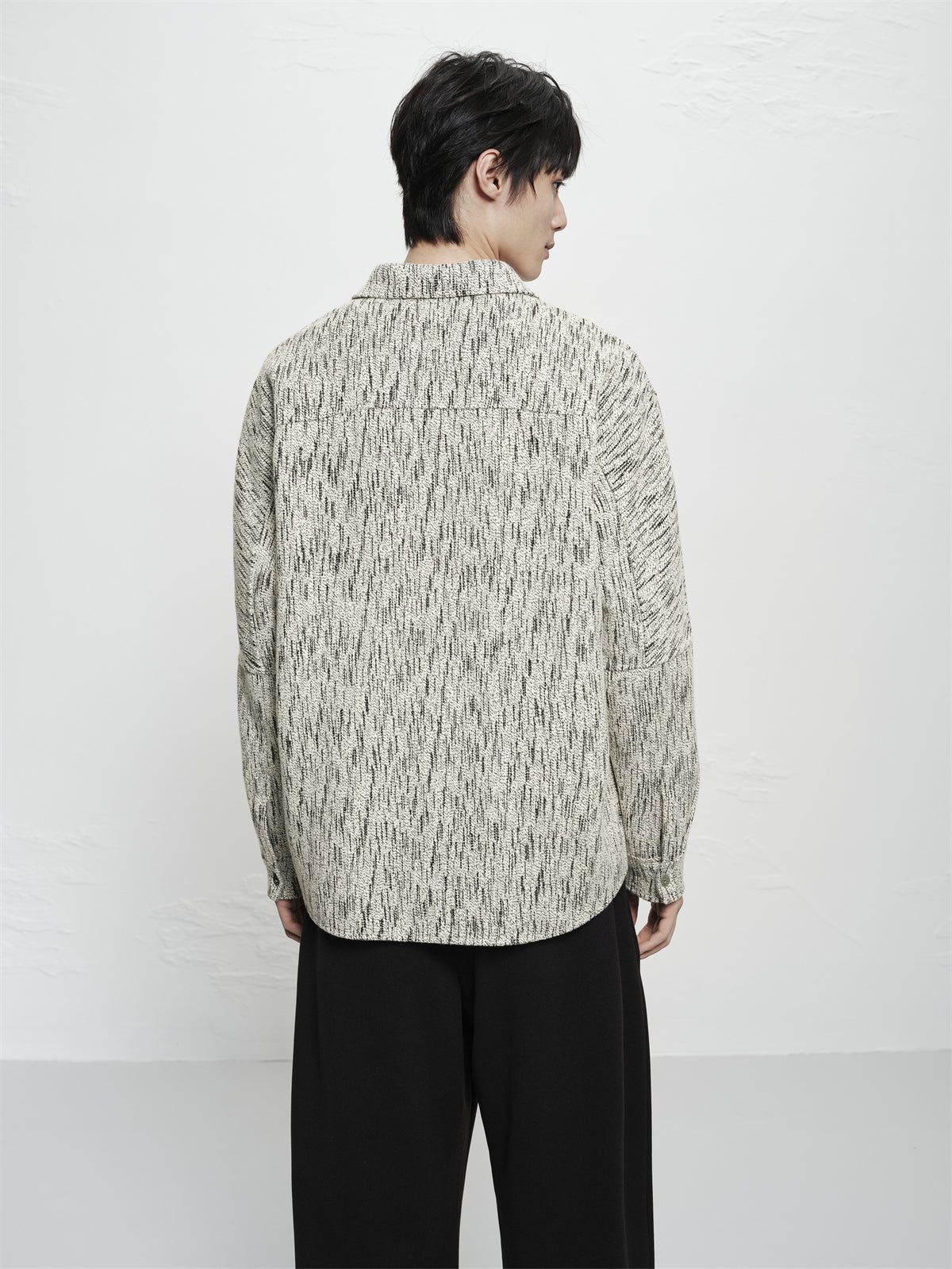 Men's Fleece-Lined Textured Tweed Shirt
