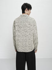 Men's Fleece-Lined Textured Tweed Shirt